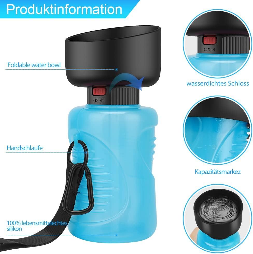 Bình Nước Cho Chó Bát Nước Có Thể Gập 500ML, Bình Nước Di Động Cho Chó, Bình Nước Thú Cưng Cho Đi Cắm Trại Đi Bộ Quà Tặng Cho Chó Mèo