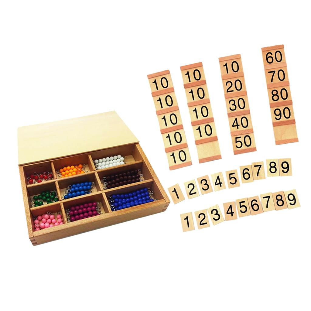 Beads Counting Insert Wood Board Counting Number Kids Educational Toy