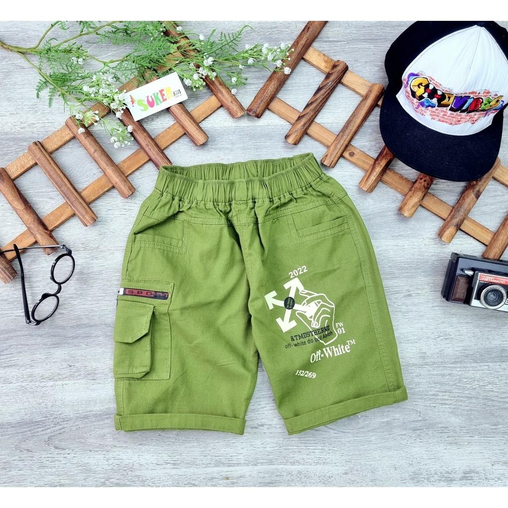 Quần đùi túi hộp cho bé trai phối đồ đẹp đi chơi đi học size 25-40kg chất kaki mềm co giãn thoải mái