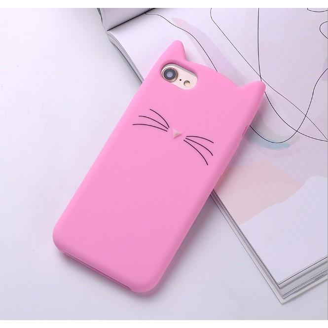 Ốp tai mèo màu cho iPhone 7 7 Plus 8 8 Plus X dẻo đẹp thời trang