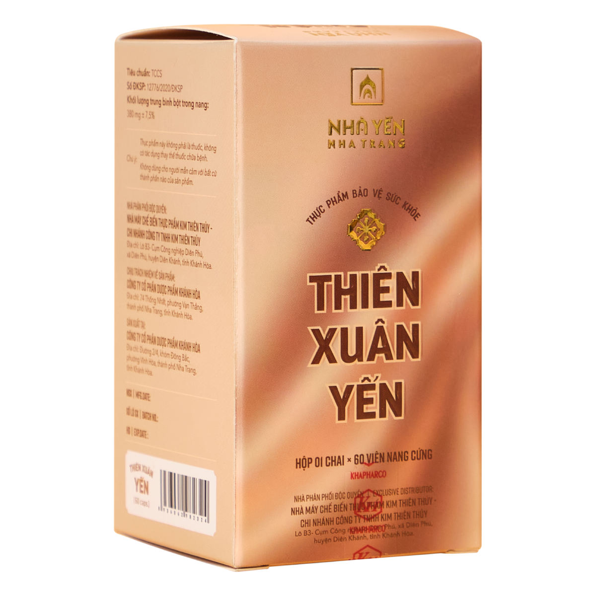 Thiên Xuân Yến - Hộp 60 Viên - Viên Nang Cứng - Nhà Yến Nha Trang - Thương Hiệu Uy Tín - Đặc Sản Nha Trang