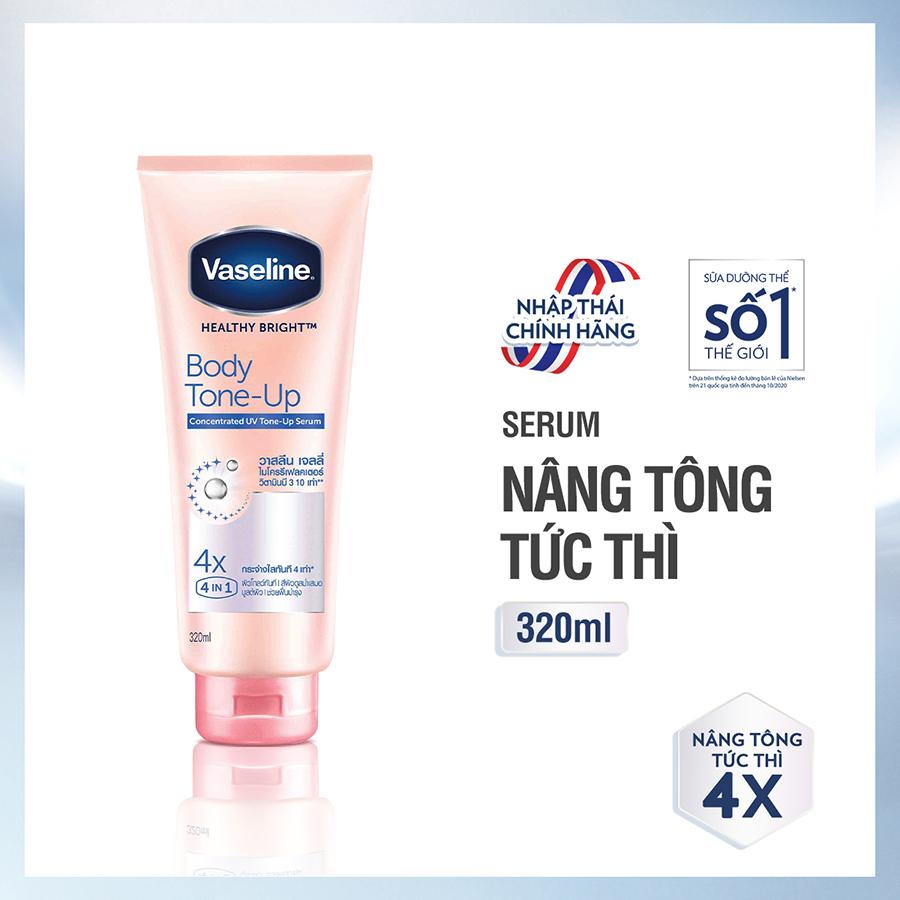 Vaseline Body Tone-Up Serum Dưỡng Thể Nâng Tông Tức Thì + Chống Nắng 320ML