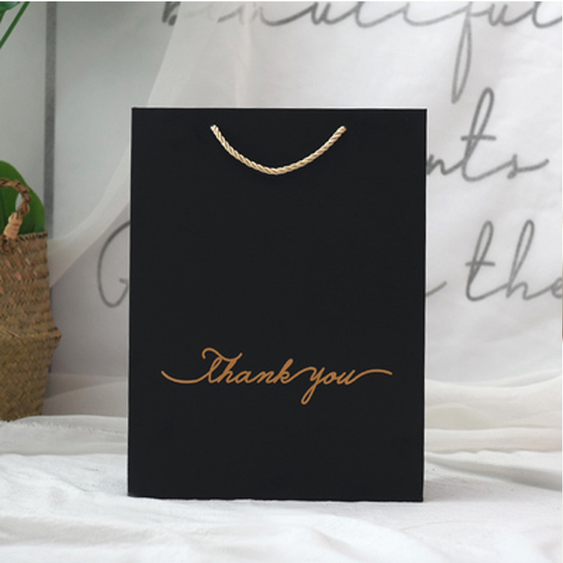 Túi giấy đựng quà tặng size lớn 25*12*33cm đơn sắc In chữ Thank you / Best with you sang trọng (Q227)