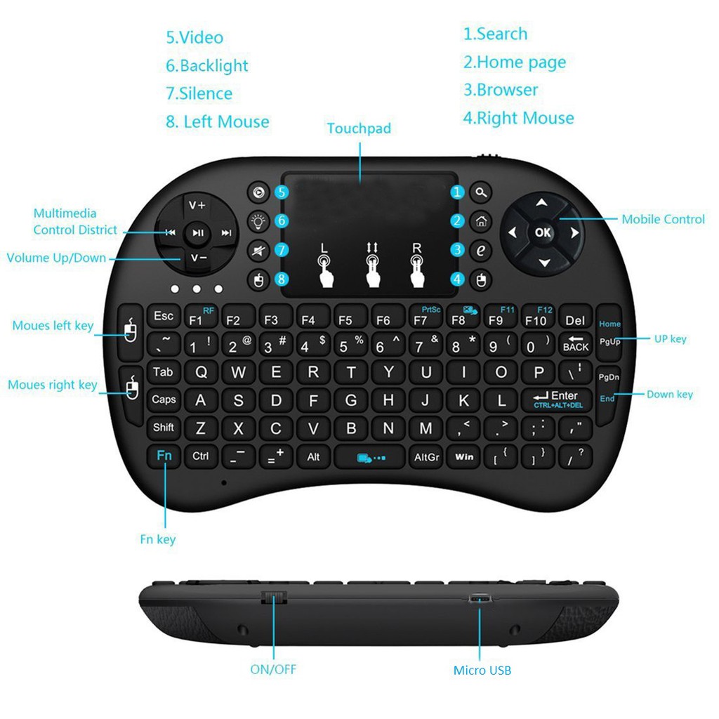 Bàn Phím Không Dây Mini Keyboard i8