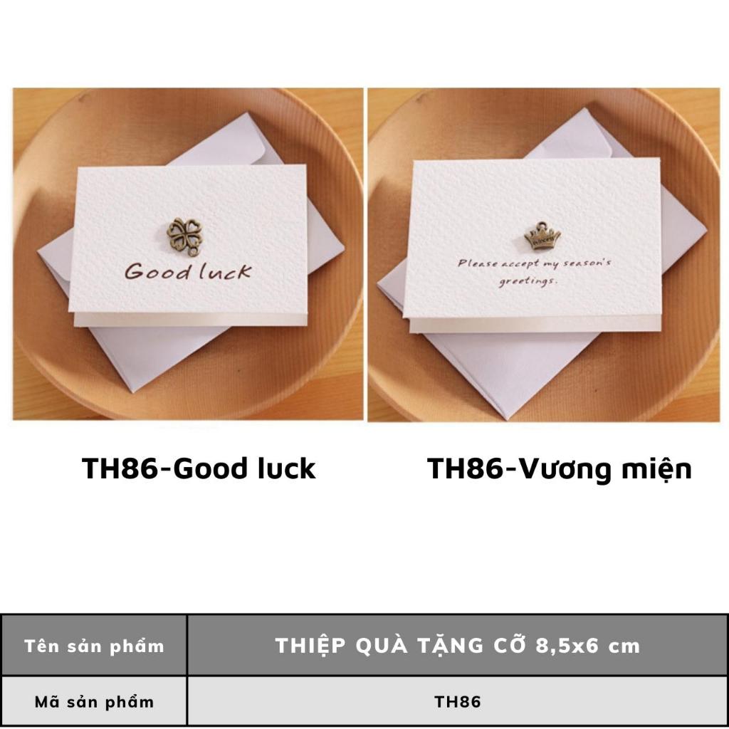 Thiệp quà tặng vintage gắn hình nổi cỡ 8x6 cm