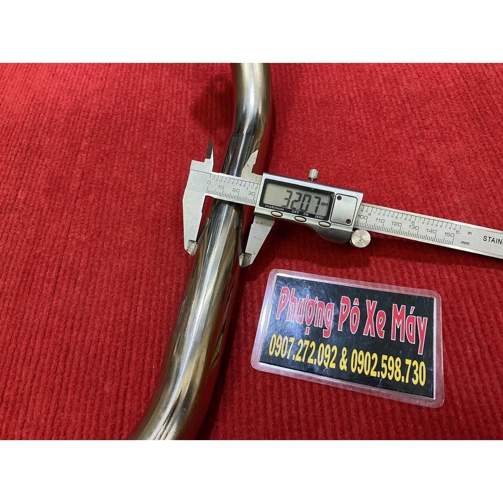Cổ pô inox 304 phi 32 đi PXL-65 TD gắn Din gắn lon cho xe máy