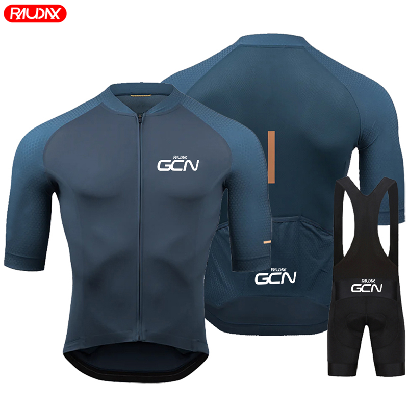 Raudax GCN Cycling Jersey Set Summer Short Tay áo ngắn MTB Bike Bike Xe đạp Maillot Ropa Ciclismo Suit Color: 8 Size: XS