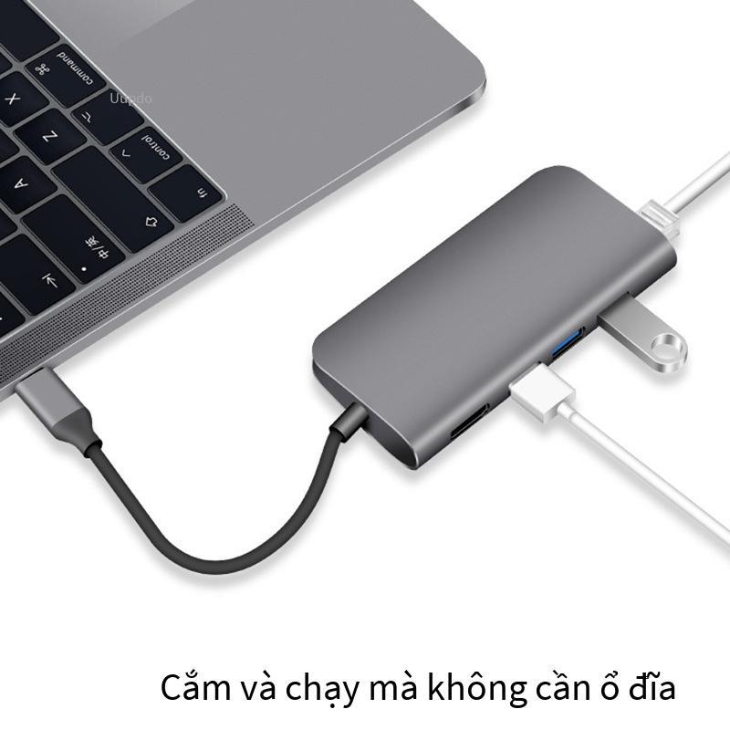 Đảm bảo chất lượng loại-c đế cắm đa năng tám trong một HUB card mạng gigabit Bộ chuyển đổi 4K HD MACBOOK đồng hành