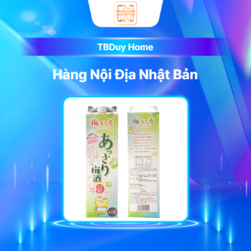 Rượu mơ Choya Umeshu ngâm xanh Nhật Bản 2000ml - hộp giấy