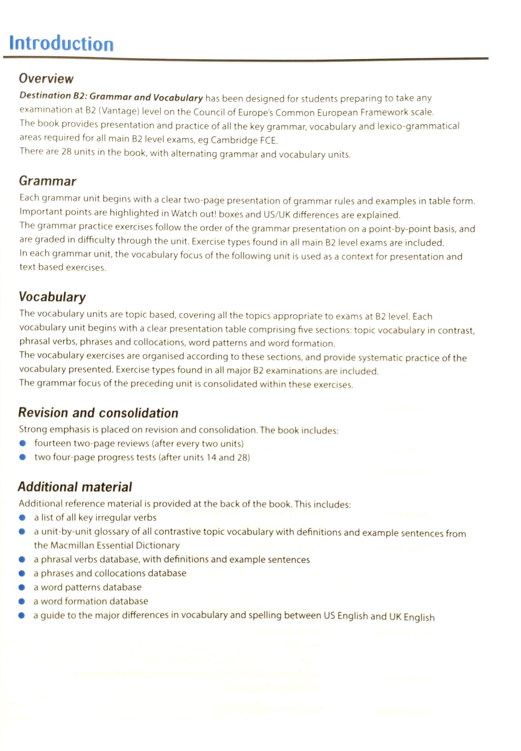 Combo Sách Destination - Grammar And Vocabulary with Answer Key - B1 + B2 (Bộ 2 Cuốn)