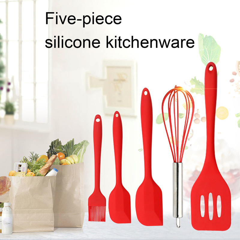 Bộ 5 Dụng Cụ Nấu Ăn Silicone Dụng Cụ Nấu Ăn Nấu Tiếp Liệu Dụng Cụ Nhà Bếp Silicone Dụng Cụ Nấu Ăn
