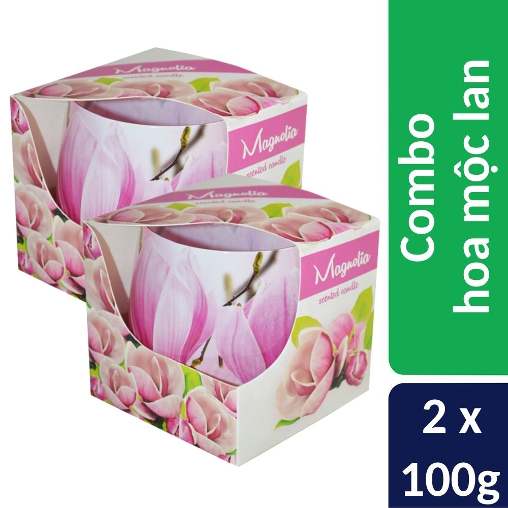 Combo 2 ly nến thơm tinh dầu Admit Magnolia 100g - hoa mộc lan, nến trang trí, thơm phòng, thư giãn, khử mùi