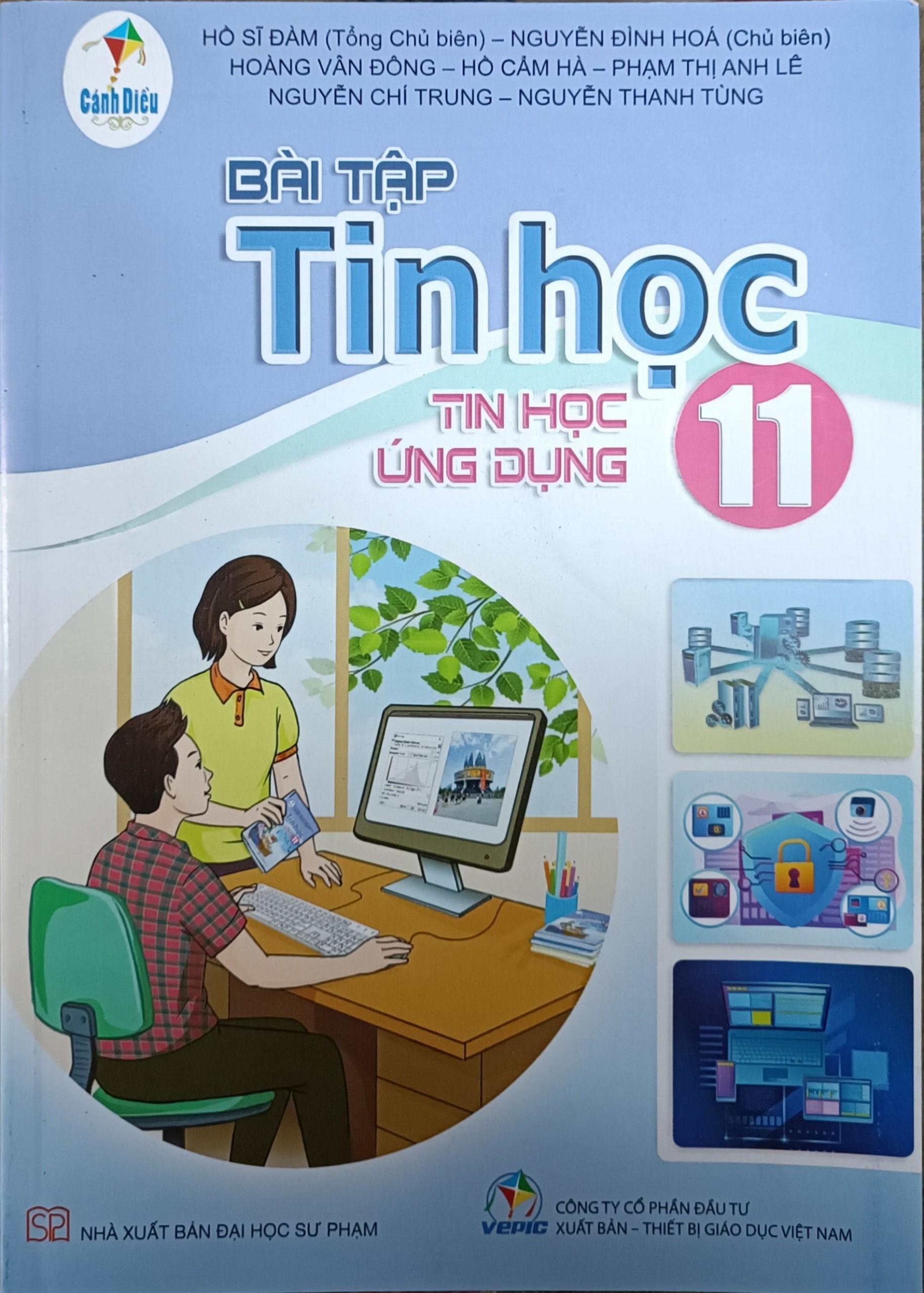 Sách - Bài tập Tin học ứng dụng 11 Cánh Diều và 2 tập giấy kiểm tra kẻ ngang vỏ xanh