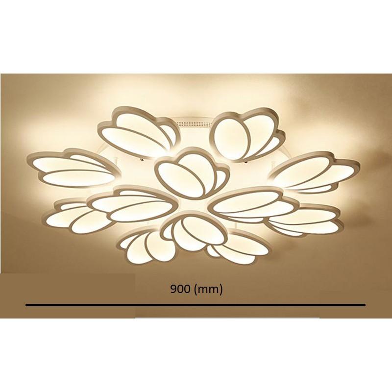 Đèn trần led mâm cao cấp hình bông hoa KL200 có điều khiển từ xa tiện dụng