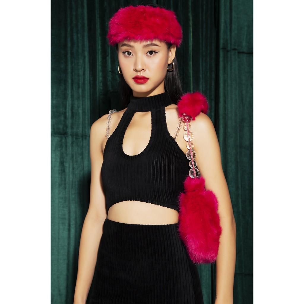 SET VÁY Nhung Đen TARTAN - 'Chiếm Lòng' SET Croptop Skirt / Black