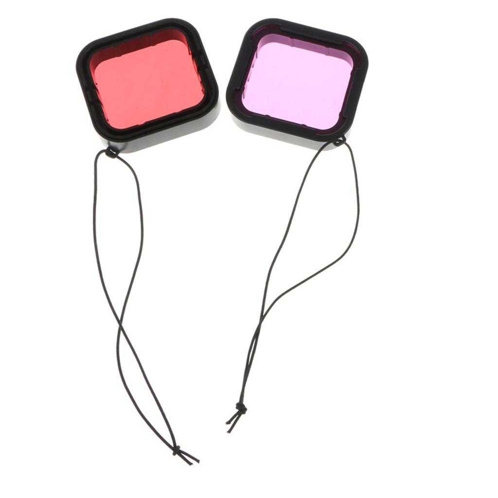 Red & Purple Dive Filter with Anti-lost Tether for HERO5 Black Camera