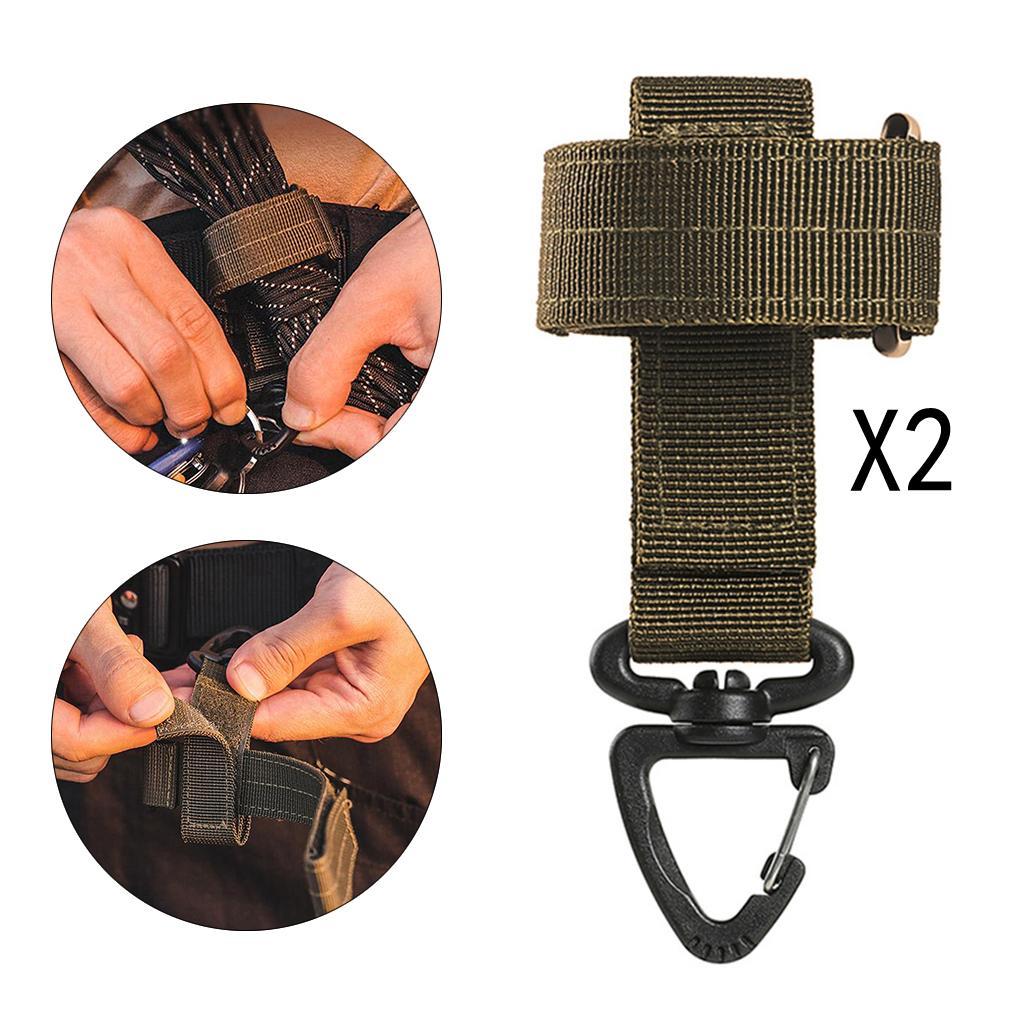 2x Adjustable Glove Holder Strap Hiking Backpack Rope Hanger Worker Work Gloves Belt Hanger Grabber Rotatable Hook Accessories