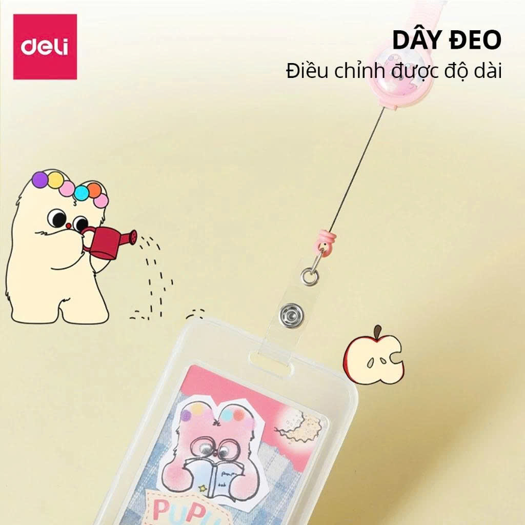 Dây Đeo Thẻ PuPuBaBy Deli Dễ Thương Kéo Dài Được Thẻ Dây Thẻ Móc Trong Suốt Bảng Tên Đựng Thẻ Học Sinh Nhân Viên