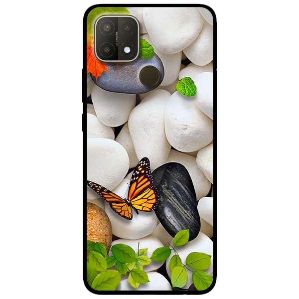 Ốp lưng dành cho Oppo Oppo A15 - A15s mẫu Sỏi Trắng và Bướm
