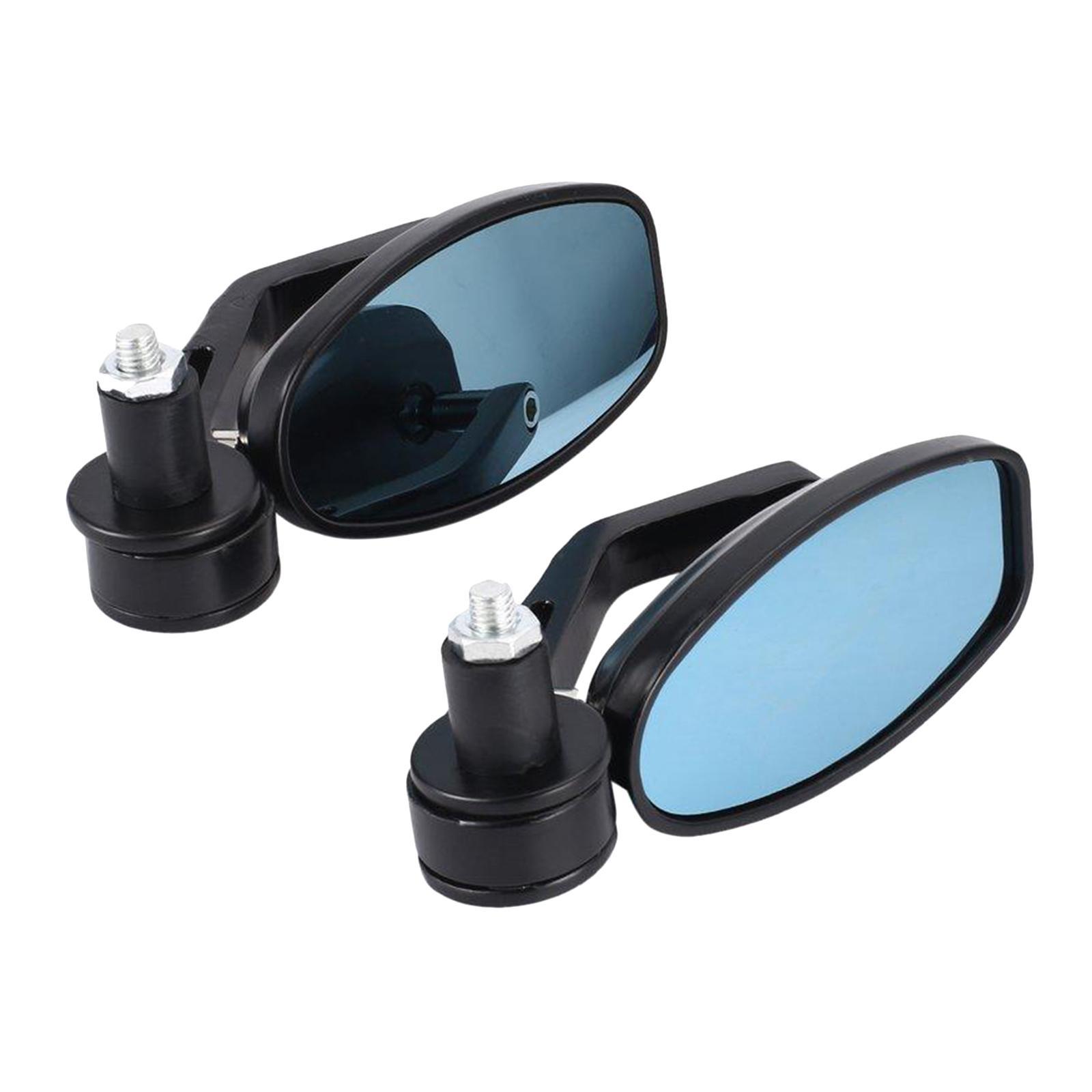 1 Pair Universal 7/8" Handle Bar End Motorcycle Rear View Mirrors Motor Bike