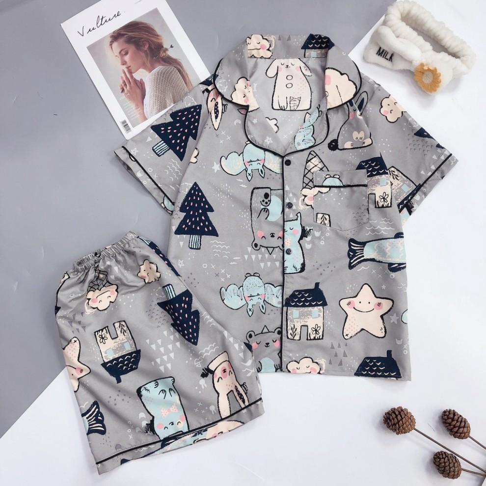 Mẫu mới về Bộ ngủ quần cộc áo cộc pijama kate thái cực hot hit bộ pyjama bộ