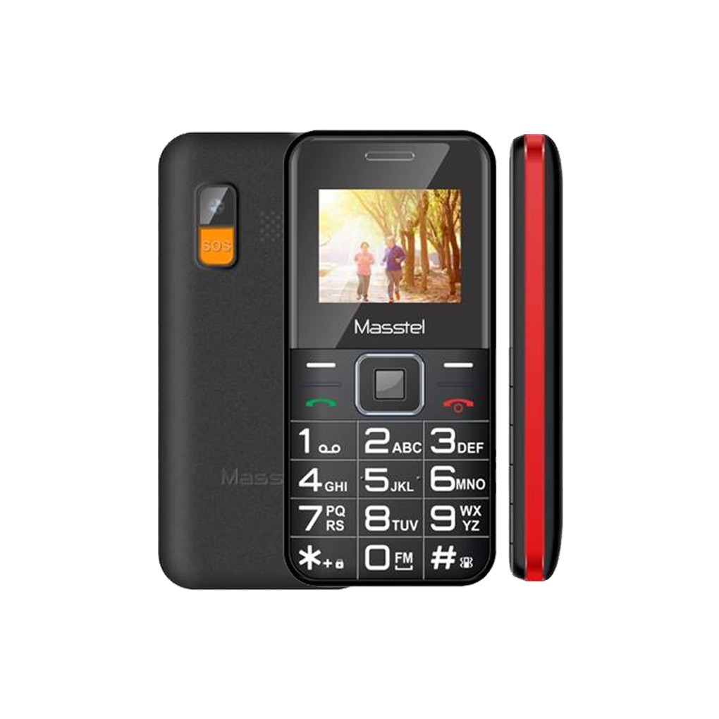 Điện thoại Masstel Fami 9 Đen đỏ - Hàng chính hãng