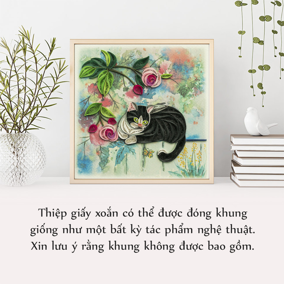 Thiệp Giấy Xoắn Động Vật - Con Mèo - NCC-A1507