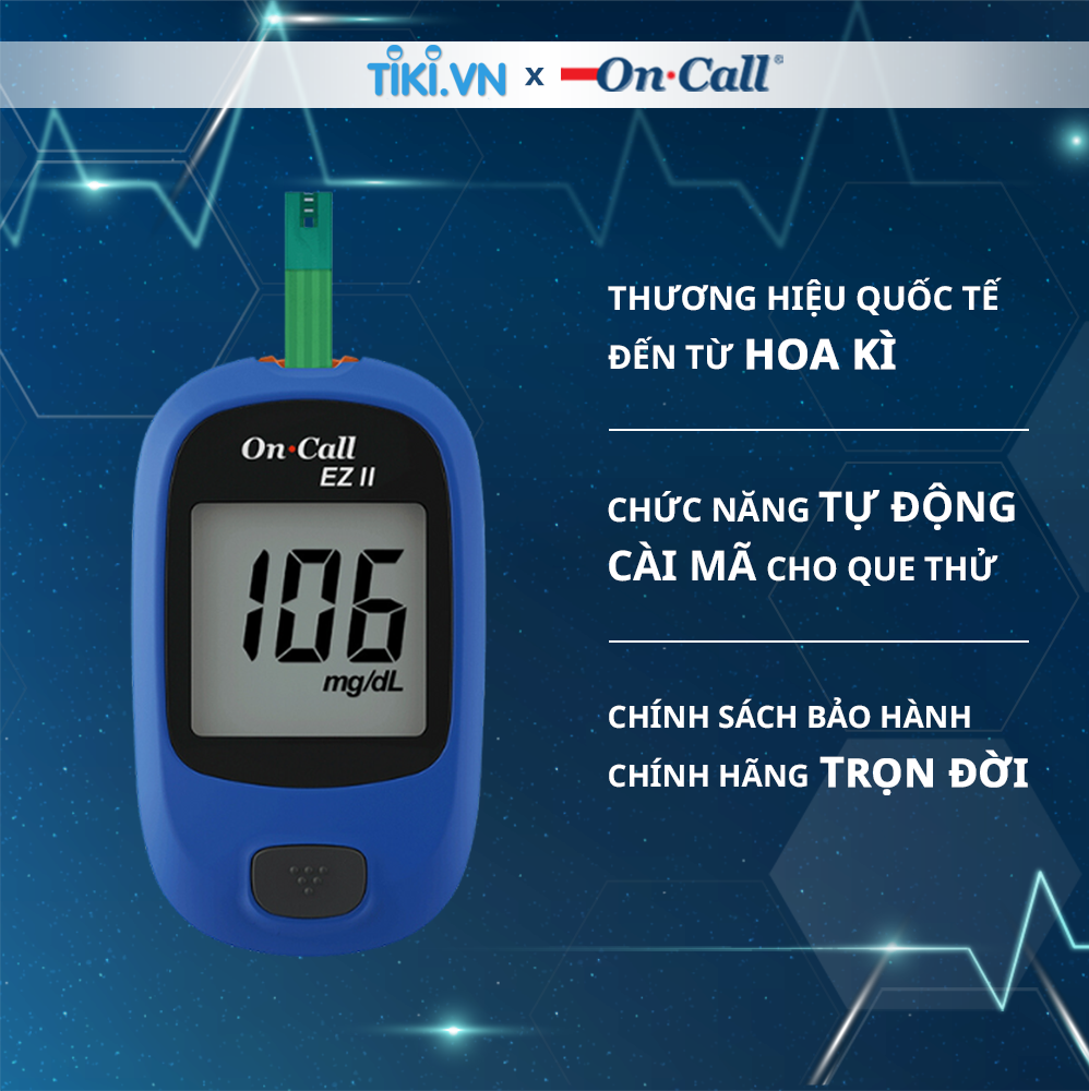 Máy Đo Đường Huyết On Call EZ II Dễ Sử Dụng, Cho Kết Quả Trong 10 Giây - Chưa Có Que Thử