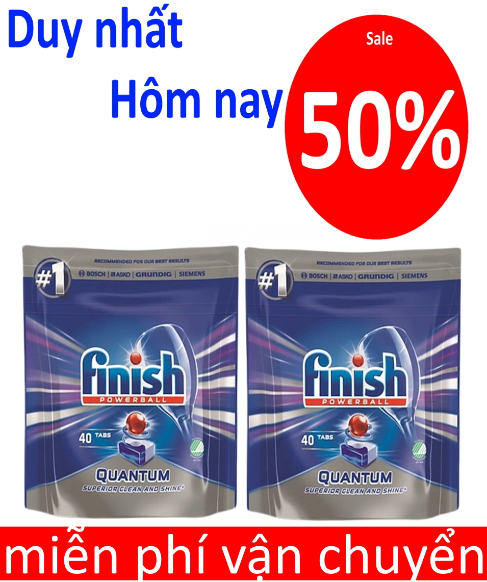 Combo 2 túi viên rửa bát Finish Quantum 100 viên (100*2=200 viên)