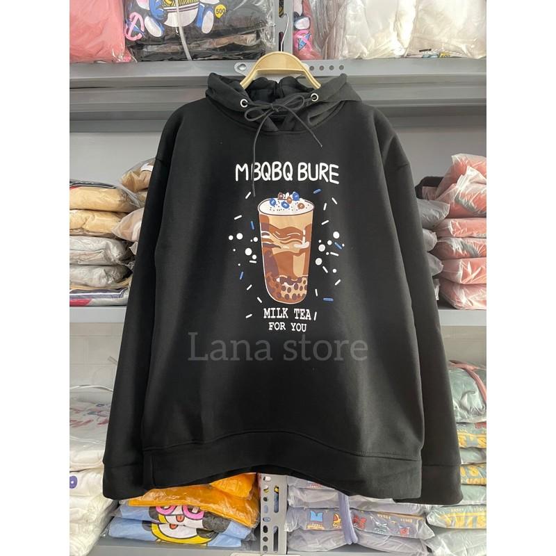 Áo Khoác Hoodie Nỉ Bông Milk Tea Form rộng Unisex Nam Nữ Couple đều mặc được