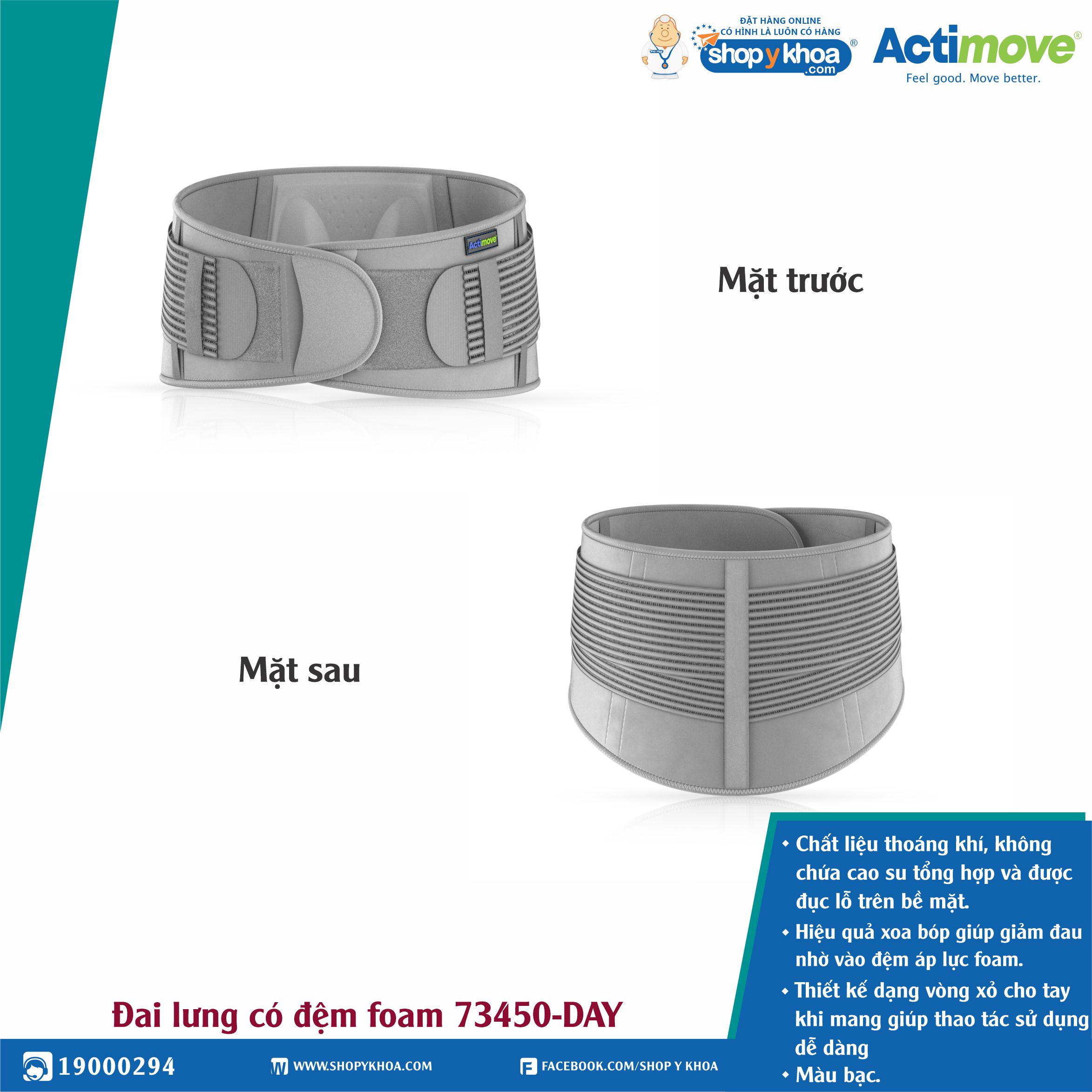 Đai lưng có đệm foam 73450-DAY Actimove Back Support