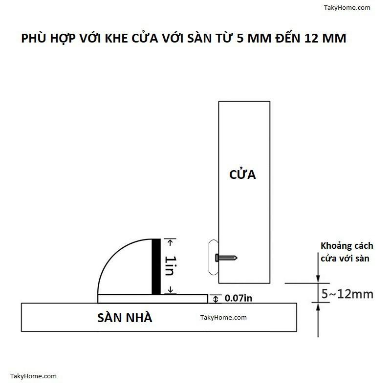 Chặn Cửa Bán Nguyệt, Chặn Cửa Nam Châm, Gắn Sàn Miếng Dán 3M Chắc Chắn, An Toàn Cho Em Bé. Kingler 1200