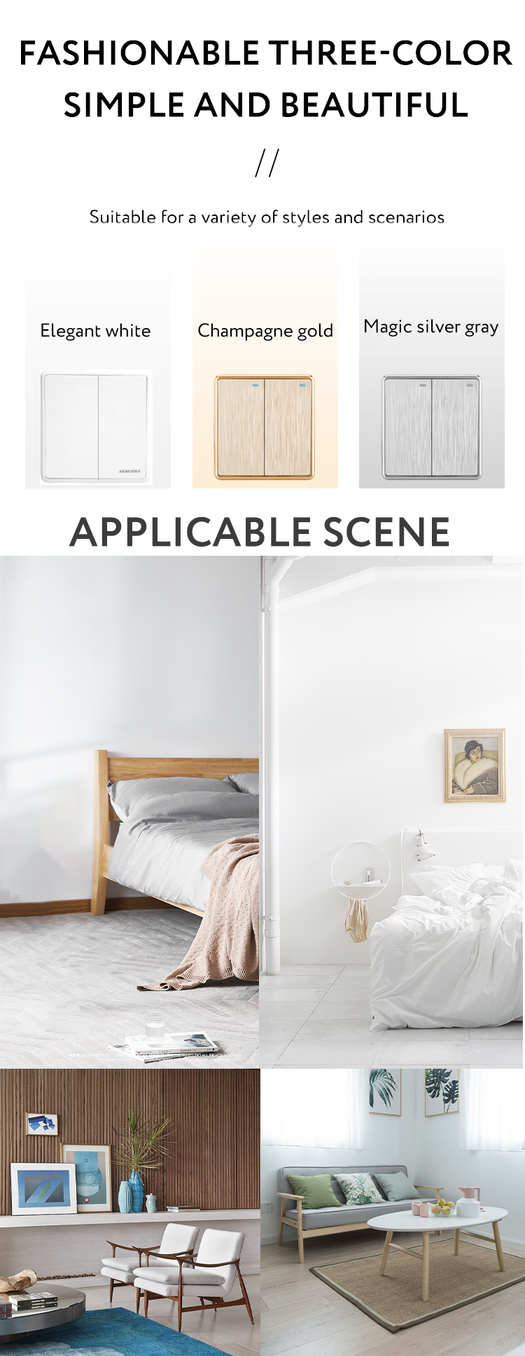 CÔNG TẮC ĐÔI 2 CHIỀU 04058D AKKO STAR - HÀNG CHÍNH HÃNG