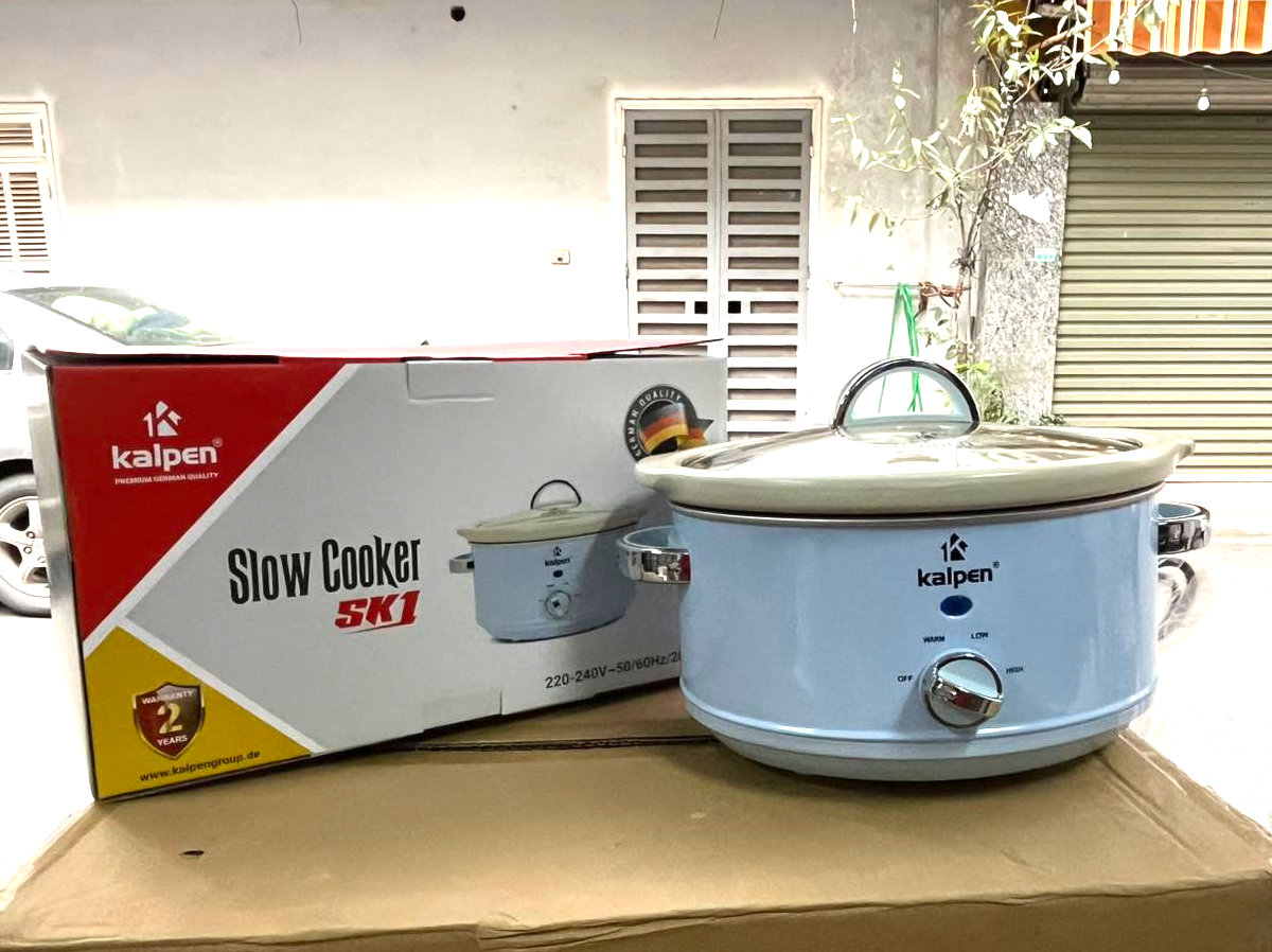 Nồi nấu chậm 3.5L Kalpen SK1 công nghệ Đức - Tần gà, nấu cháo, chưng yến, bảo hành 2 năm - Hàng chính hãng