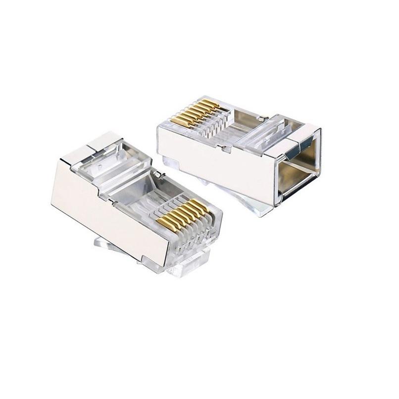 Đầu Bấm Mạng Cat6 Bọc Kim Túi 50 Hạt Cao Cấp | Chất Liệu Hợp Kim Chống Rỉ Chắc Chắn | Túi 50 Hạt Cao Cấp