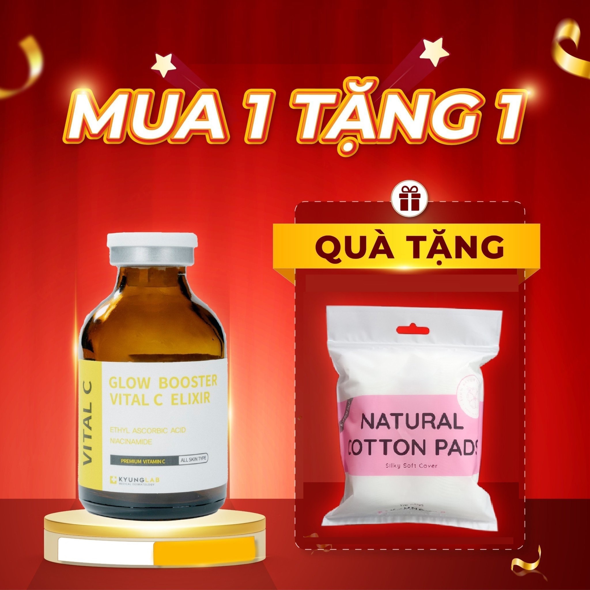 Huyết Thanh Tái Sinh Tế Bào Da Kyung Lab Glow Booster Vital C Elixir - giúp kháng viêm, bảo vệ da, thu nhỏ lỗ chân lông, ngăn ngừa mụn, sạm nám da