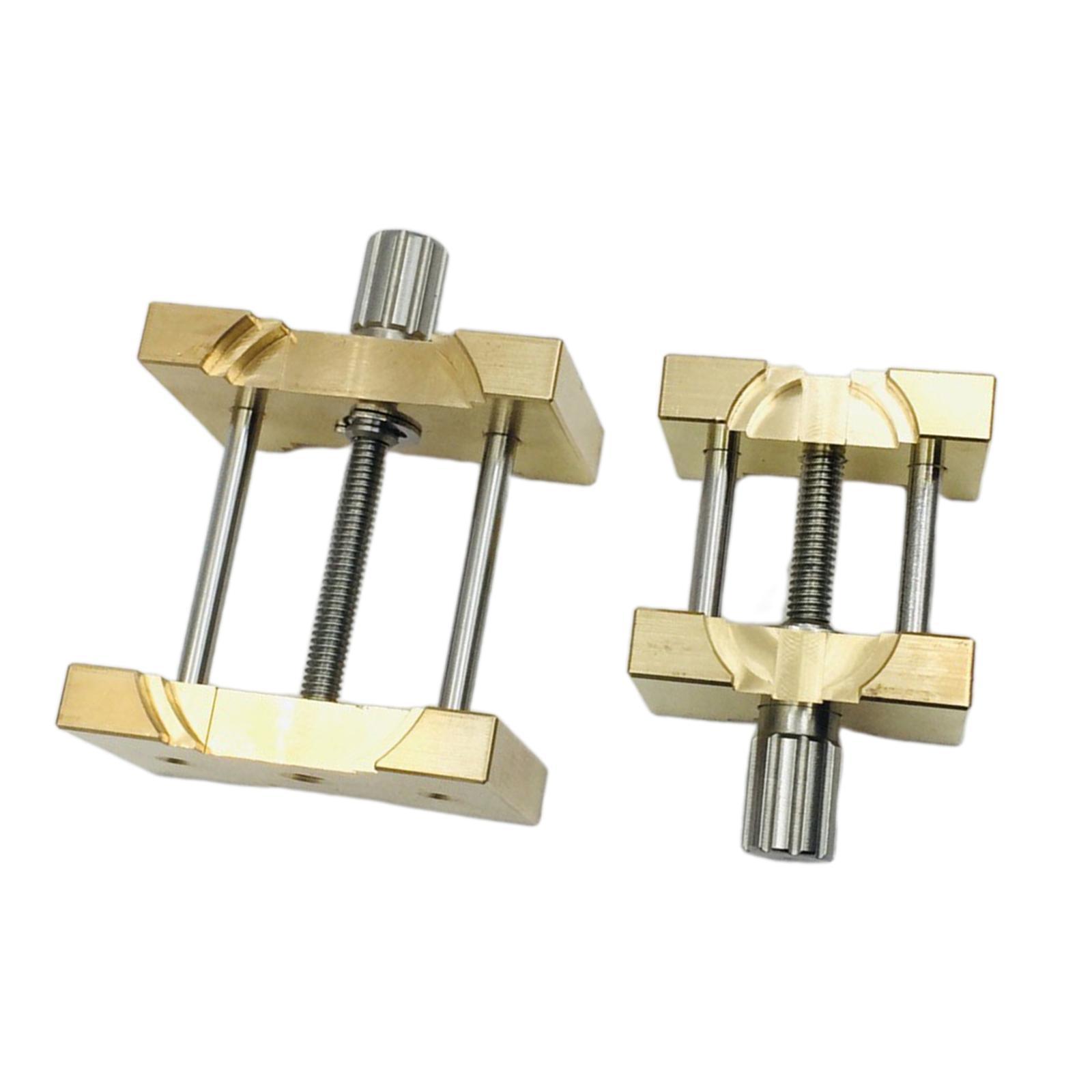 2 Pieces Brass Watch Movement Clip Holder Fixed Base Accessory 2 Seats