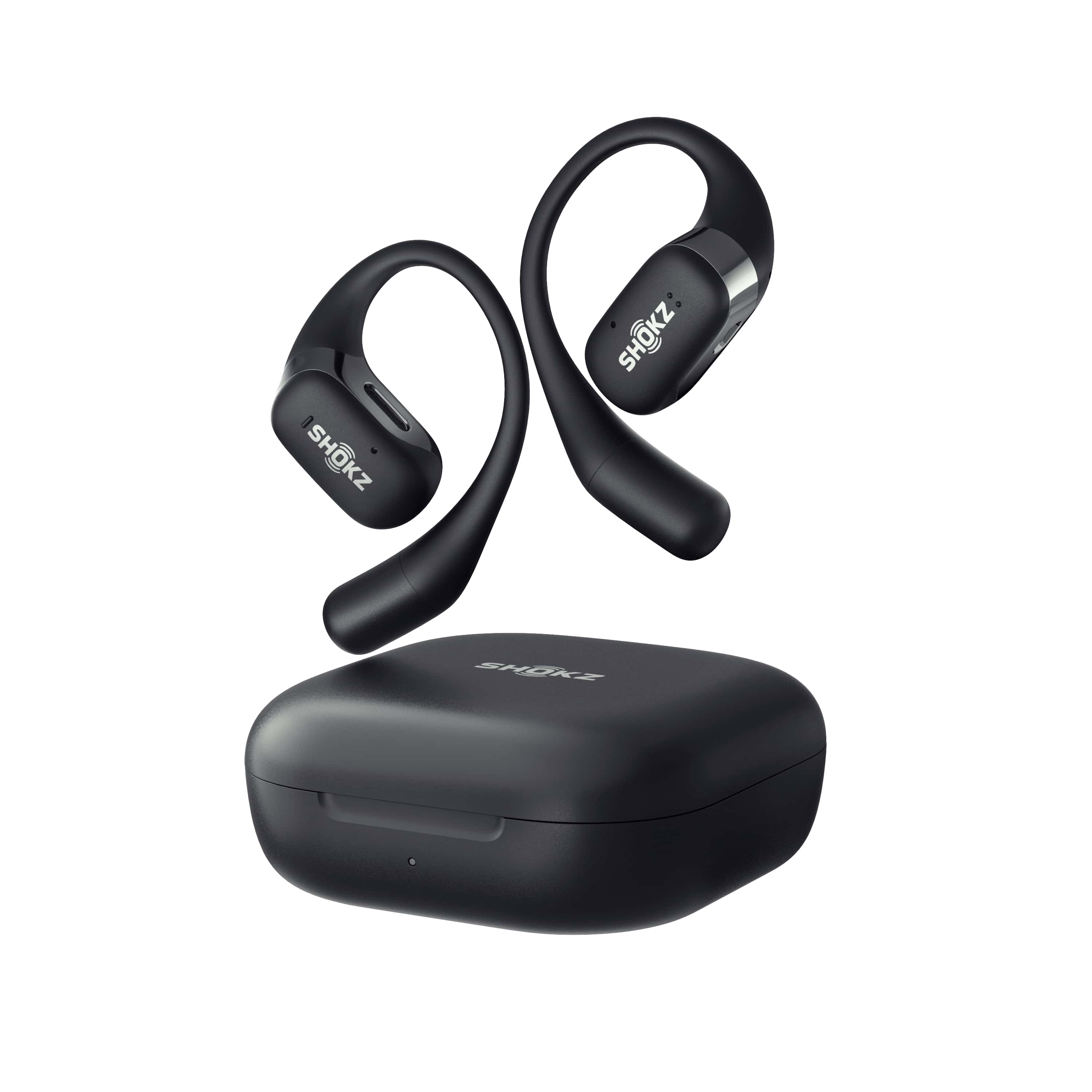 Tai nghe không nhét tai Bluetooth True Wireless Earbuds Shokz OpenFit - Màu đen - Thế Hệ Mới Nhất - Hàng Chính Hãng