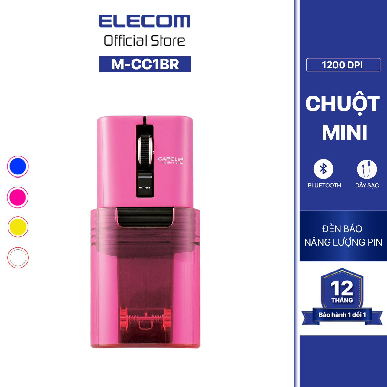 Chuột không dây mini Bluetooth ELECOM M-CC1BR - Hàng chính hãng