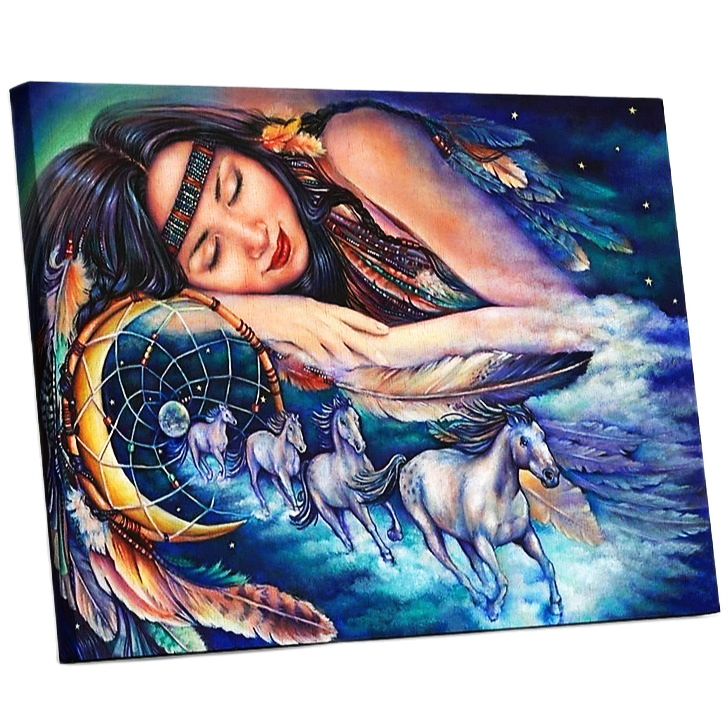 Tranh sơn dầu số hóa tự tô đã căn khung 40x50cm- RA3358 dreamcatcher