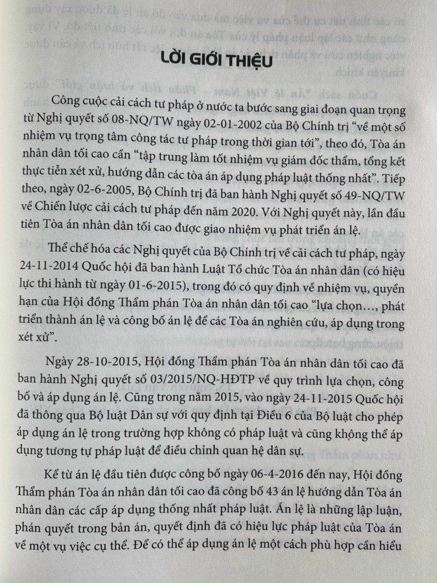 Án Lệ Việt Nam- Phân Tích và Luận Giải tập 1: Từ án lệ số 1 đến án lệ số 43