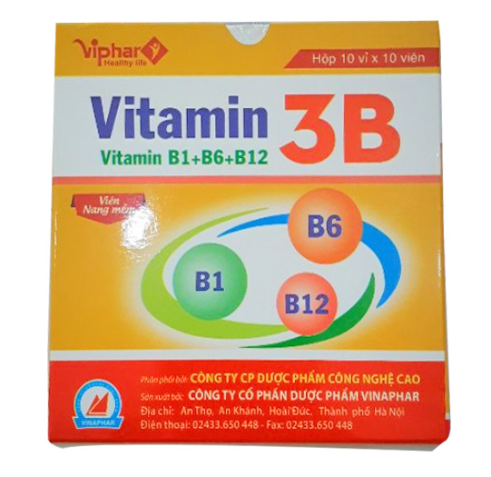 Viên uống bổ sung Vitamin 3B  Vinaphar Hộp 10 vỉ x 10 viên nang