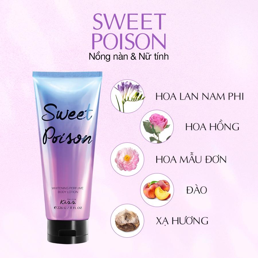 Sữa Dưỡng Trắng Da Toàn Thân Hương Nước Hoa Malissa Kiss - Hương Sweet Poison 226g