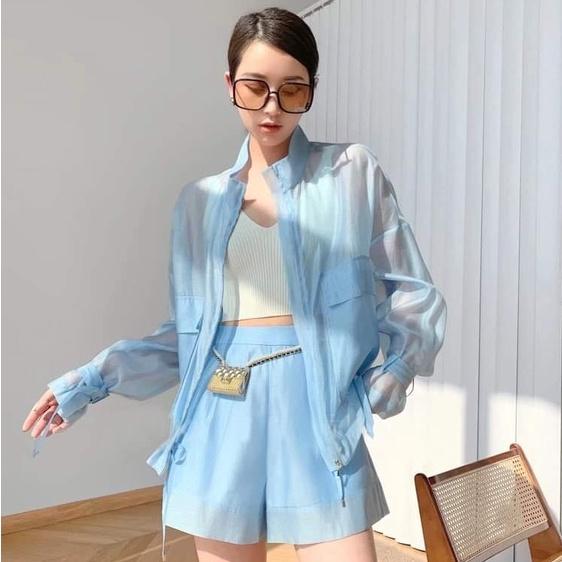 Set tơ nến 2 màu áo khoác kèm quân SET017