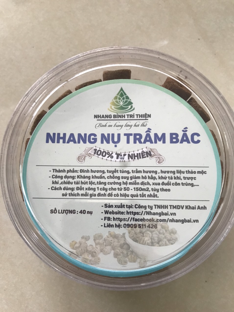 Nhang Nụ Trầm Bắc Bình Trí Thiện 100% tự nhiên, rất thơm, trừ tà khí chiêu tài hút lộc( 40 nụ)