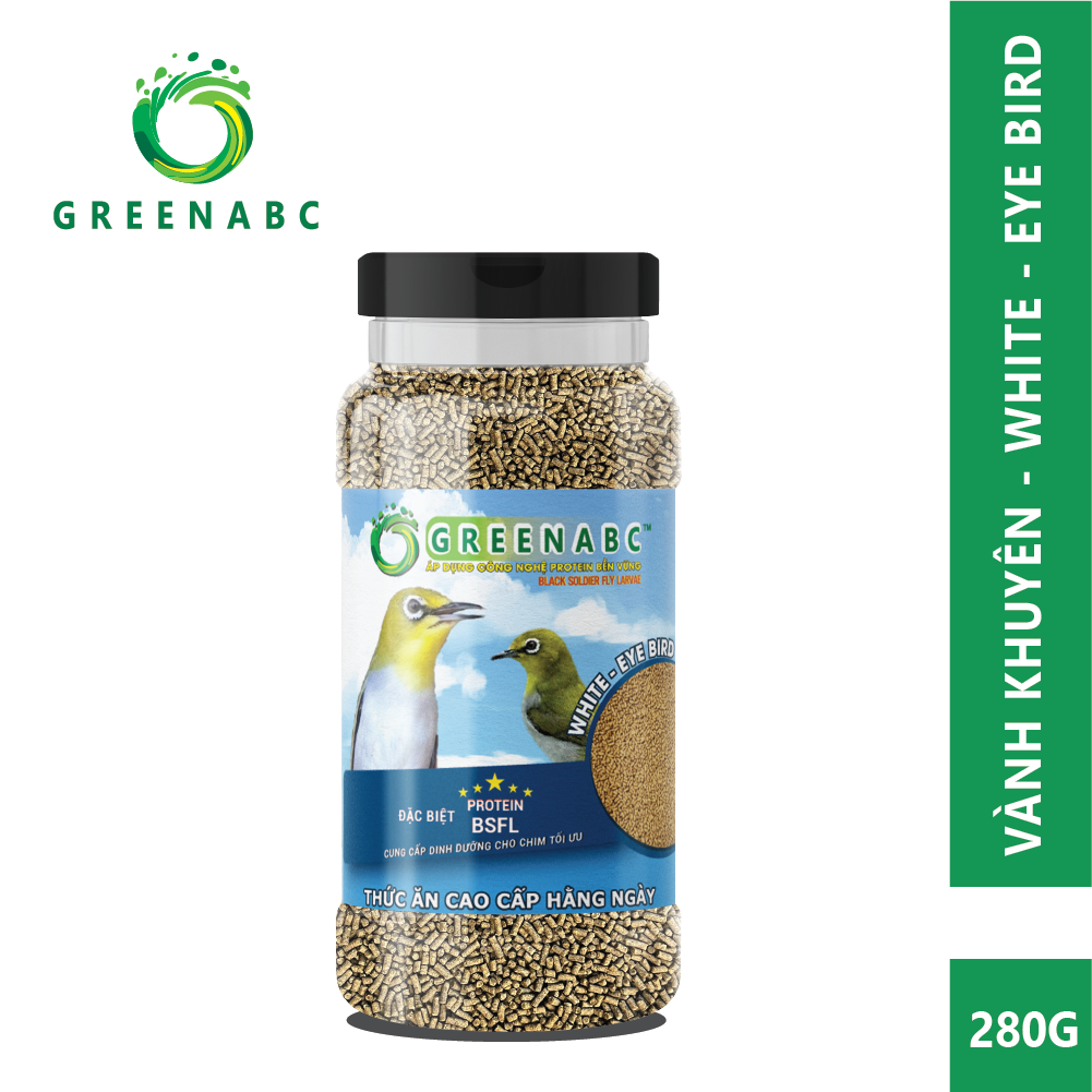 Cám Chim Vành Khuyên GREENABC – Giúp chim phong độ, líu bền, 2 loại bổ sung và hàng ngày – Hộp 280g