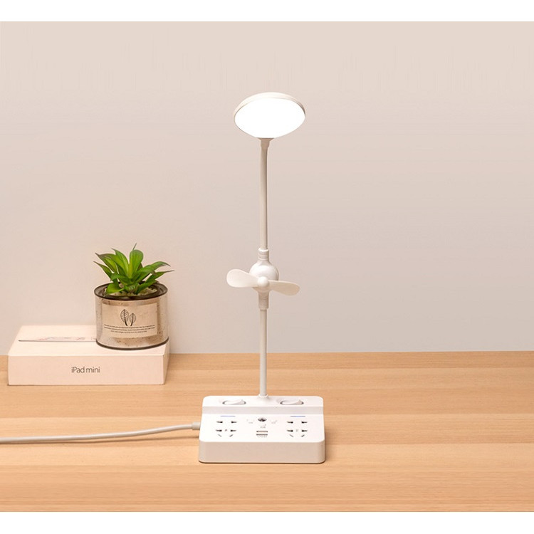Ổ cắm trống sét đa năng VQĐ-21 Tích hợp 4 ổ cắm điện + 2 cổng USB; có khay để điện thoại, máy tính bảng