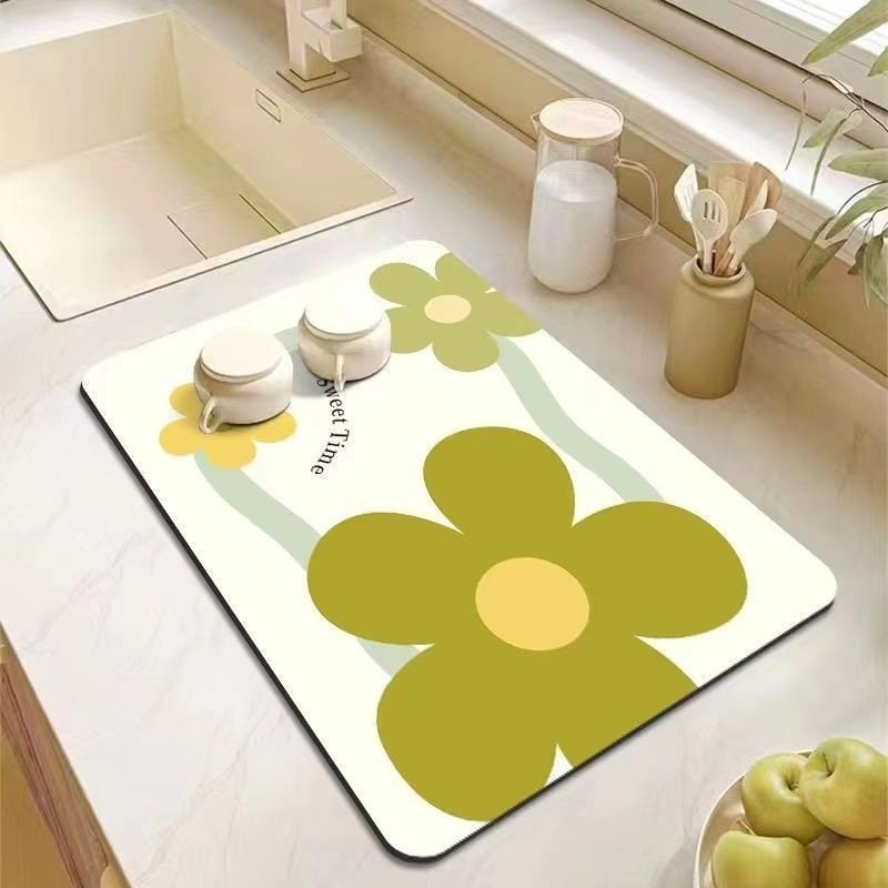 Thảm Lót Mặt bếp 30x40cm - Tấm Lót Mặt Bàn Bếp Thấm Nước Chống Trơn Dùng Úp Chén Bát, Đồ Dùng Bếp
