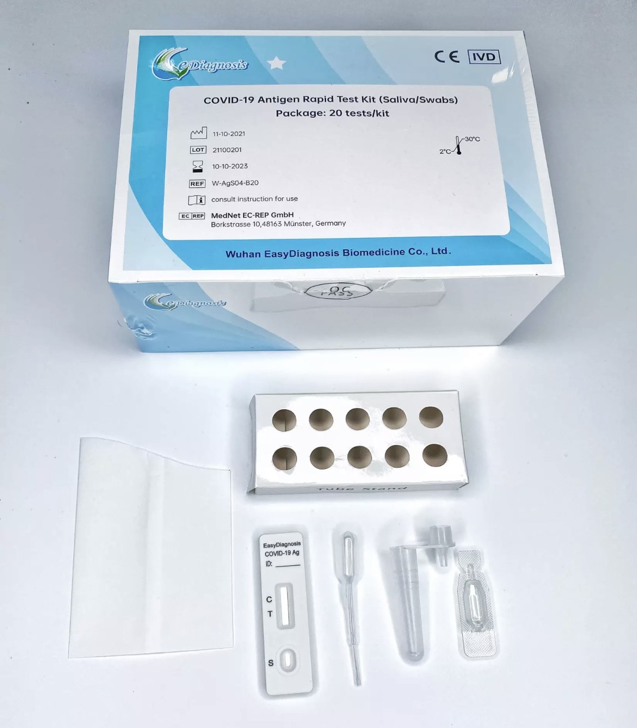 Kit Test Nhanh Covid 19 Tại Nhà Bằng Nước Bọt hoặc dịch mũi ( 2in1), Bộ Y Tế cấp phép lưu hành