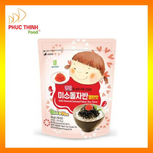 Rong Biển Hàn Quốc Em Bé Cười Trộn Cơm Trứng Cá Pollak Cho Bé